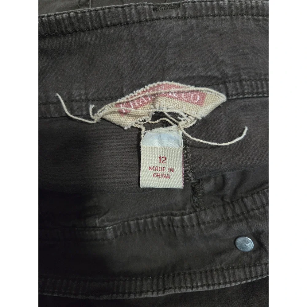 Khakis and Co Brown Cargo Capri Pants Women 12 Utility Cropped 70280 - Picture 4 of 5